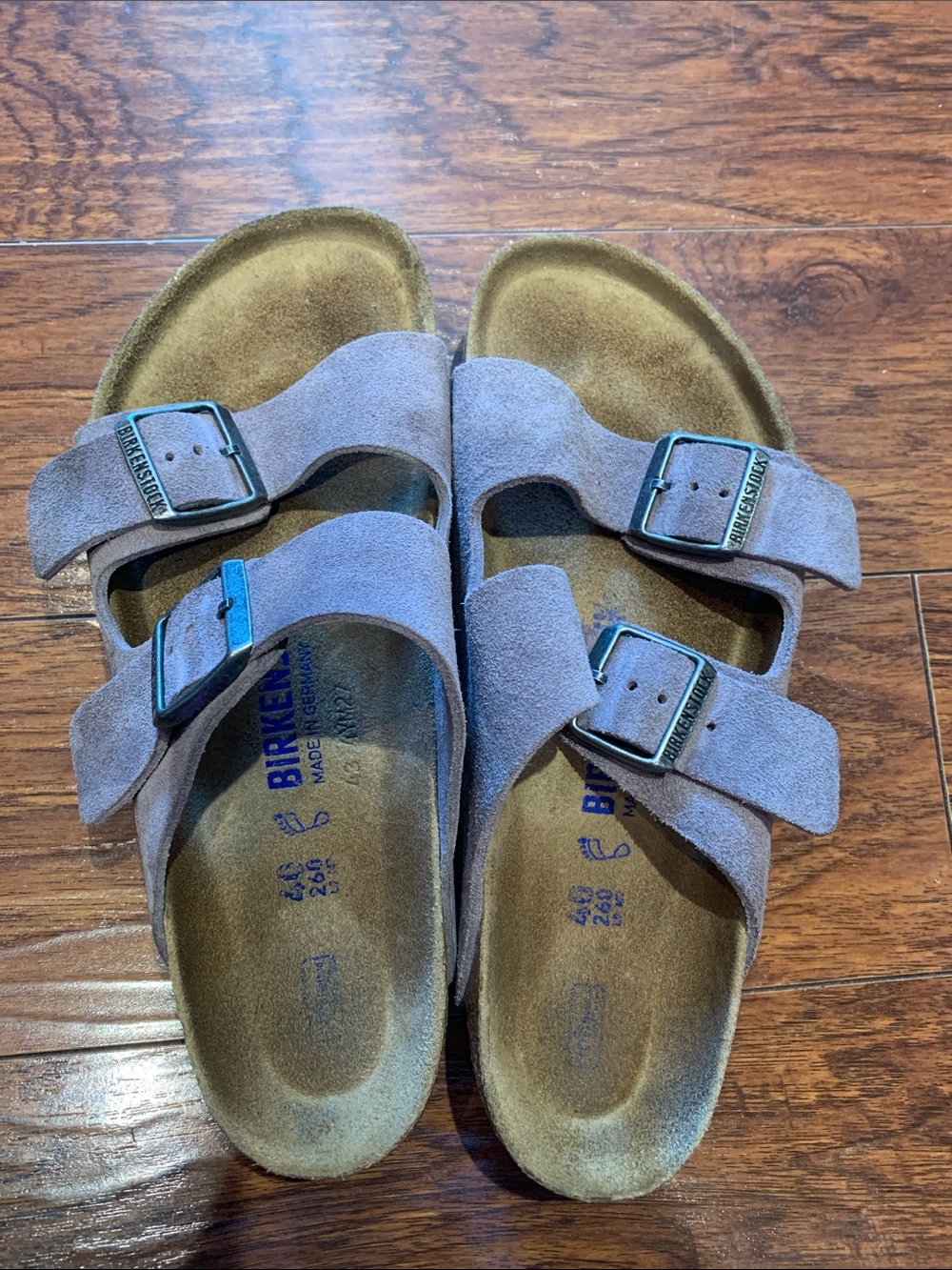 Soft Purple Suede Birkenstock Arizona sandals